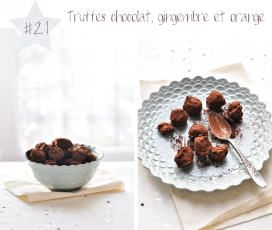 Les truffes au chocolat, gingembre et orange confite