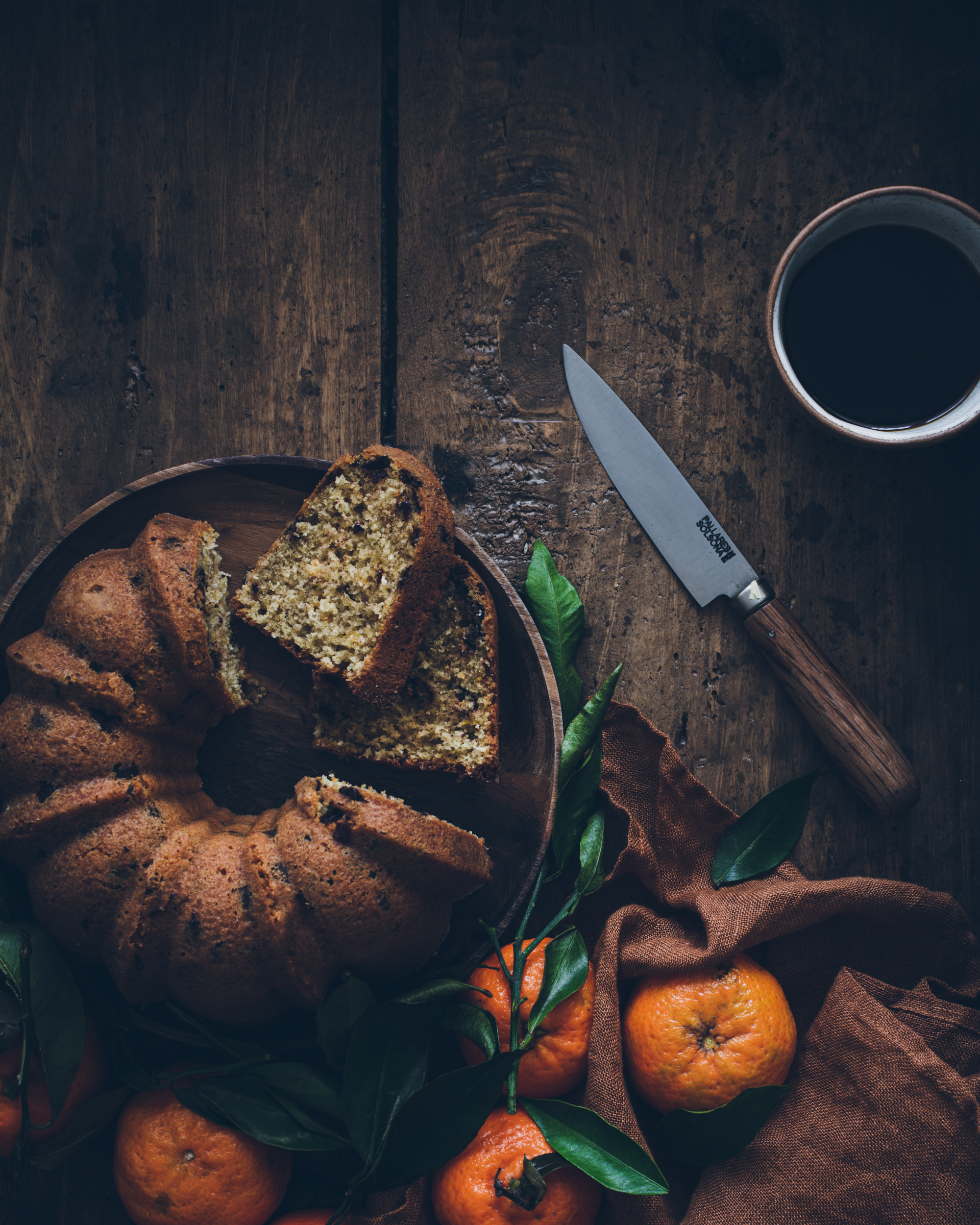 Clementine, chocolate and coconut bundt cake