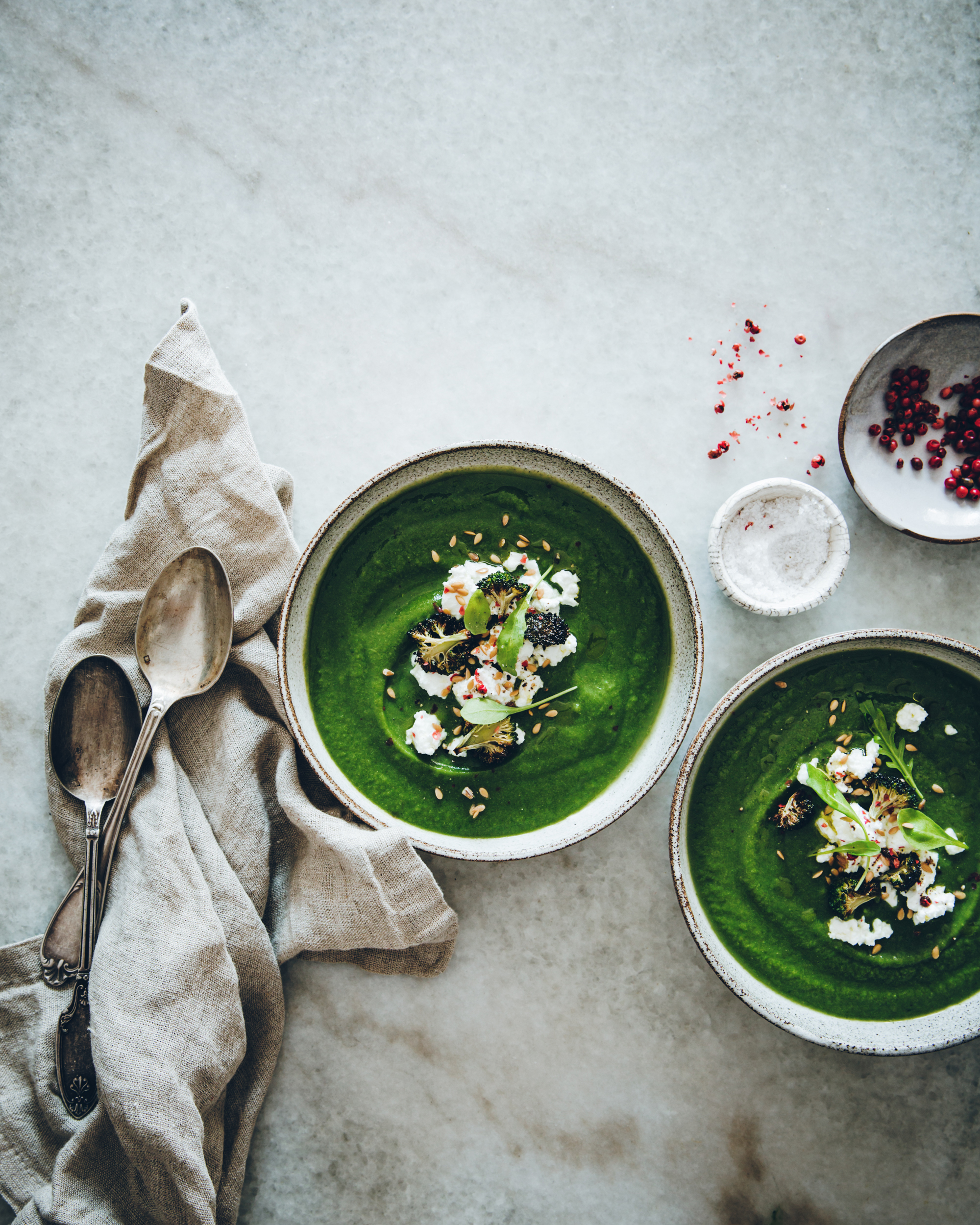 Broccoli and spinach soup 