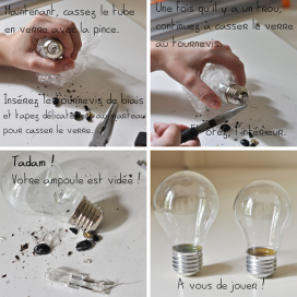 DIY : Une suspension d’ampoules et d’origami