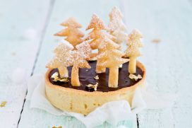 La tarte au chocolat et sa forêt de sapins