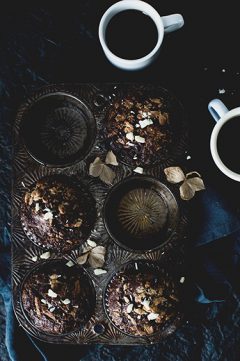 Black and white chocolate muffins