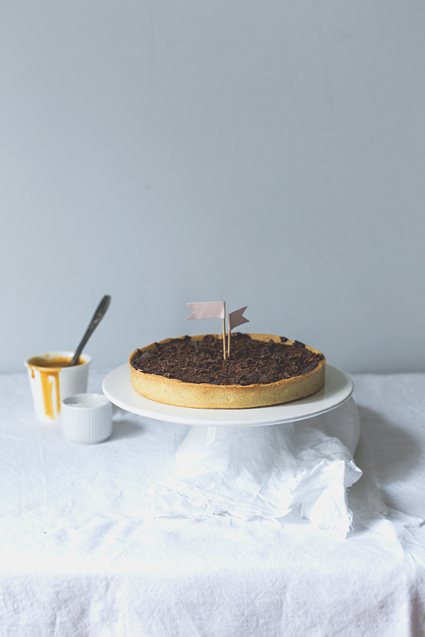 Tarte Double Chocolat et Caramel Beurre Salé - Recette par delf745