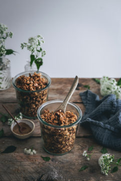 Un petit dej : granola et scones à la farine de châtaigne