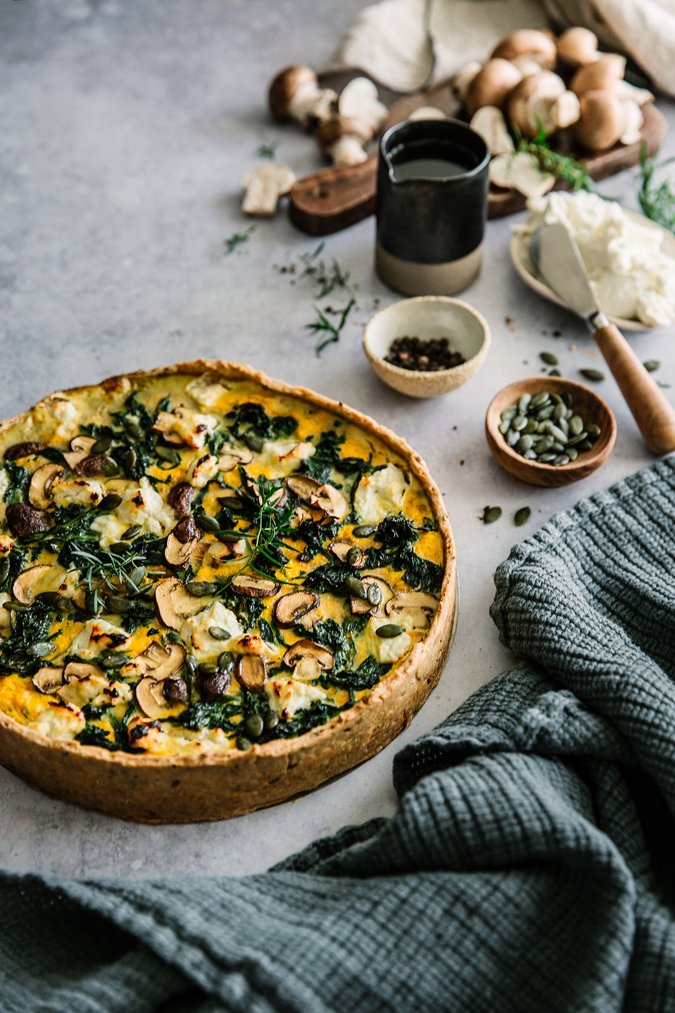 Butternut squash and spinach tart - Carnets Parisiens