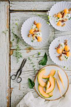 Dessert à l’assiette au melon