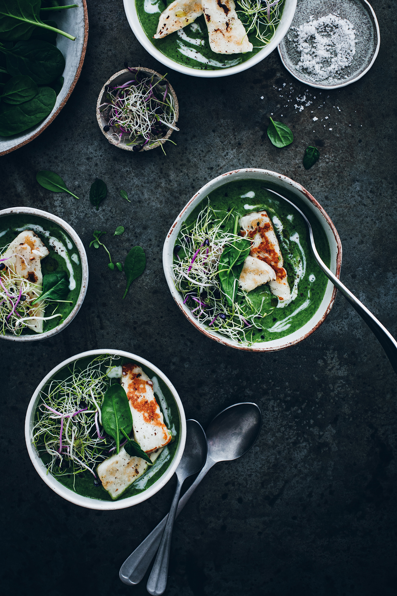 Spinach feta soup - Carnets Parisiens