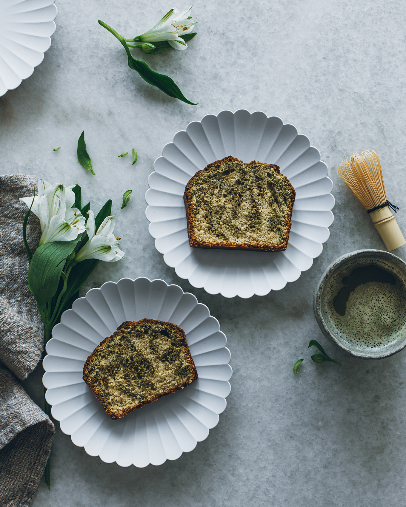 Matcha and vanilla cake - Carnets Parisiens