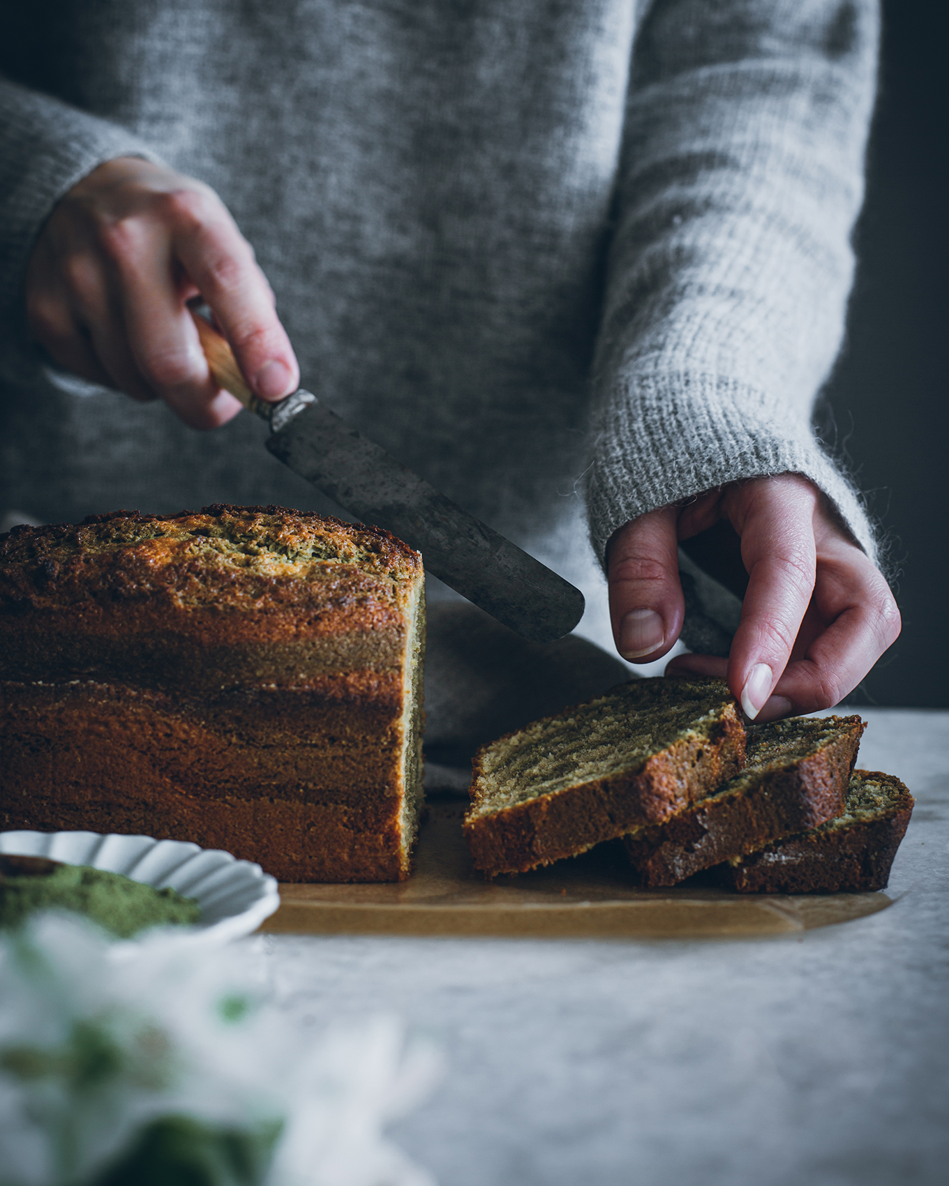 Matcha and vanilla cake - Carnets Parisiens