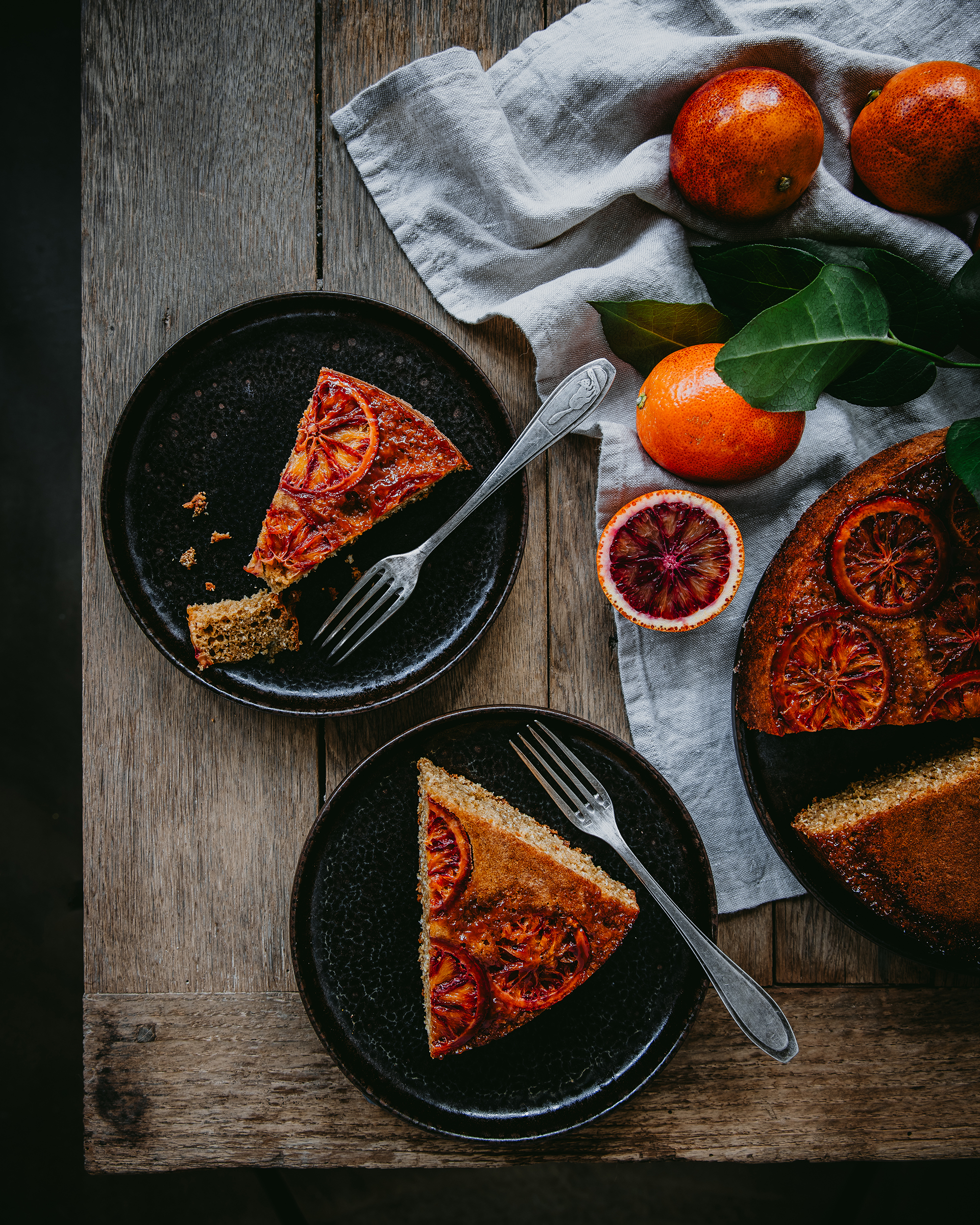 Gâteau renversé à l'orange sanguine